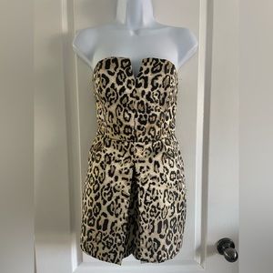Ark & Co cheetah, leopard black gold lurex romper size small